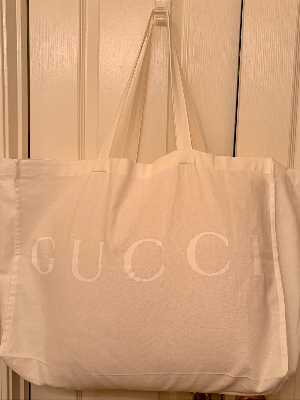 (GWP) Gucci White Canvas Tote - Picture 3 of 8